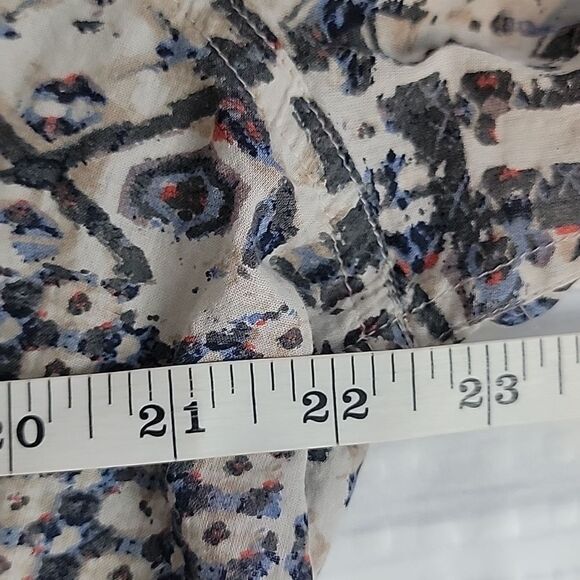 Cafe Marrakesh button-down shirt abstract print - grey & tan Women's Size XL - Picture 8 of 9